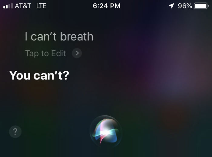 网友跟siri求救「我不能呼吸,居然意外发现siri有时候也是会见死不